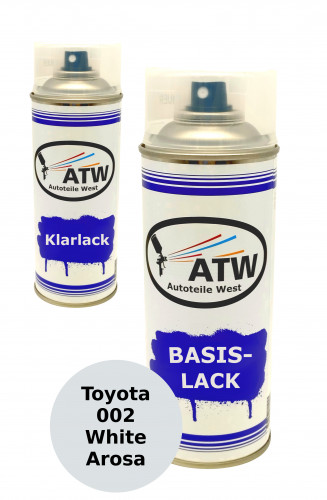 Autolack für Toyota 002 White Arosa +400ml Klarlack Set